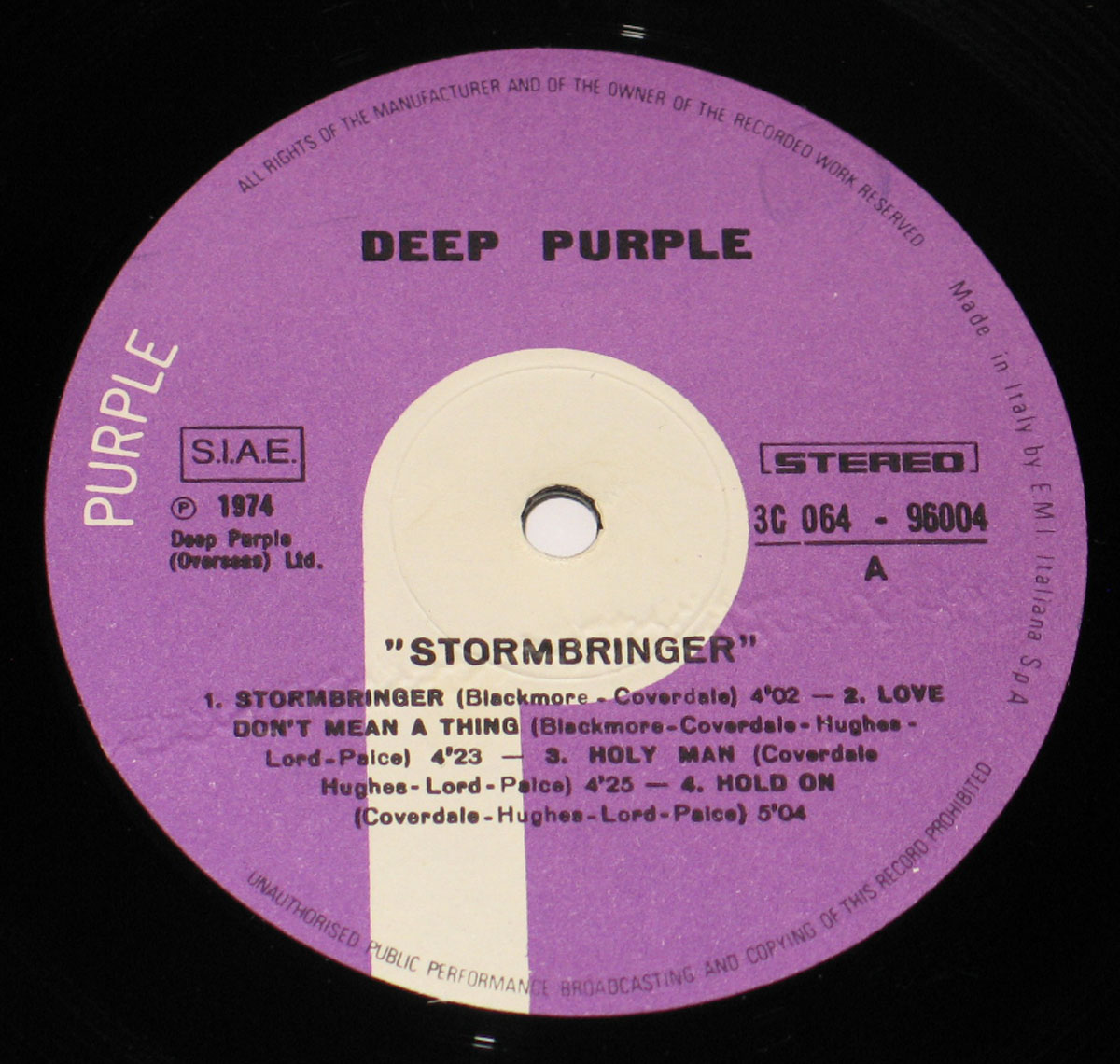 High Resolution # Photo DEEP PURPLE Stormbringer Italy 